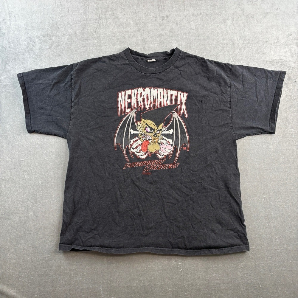 VTG Necromantix Psychobilly Monsters T Shirt Black Single‎ Stitch XL